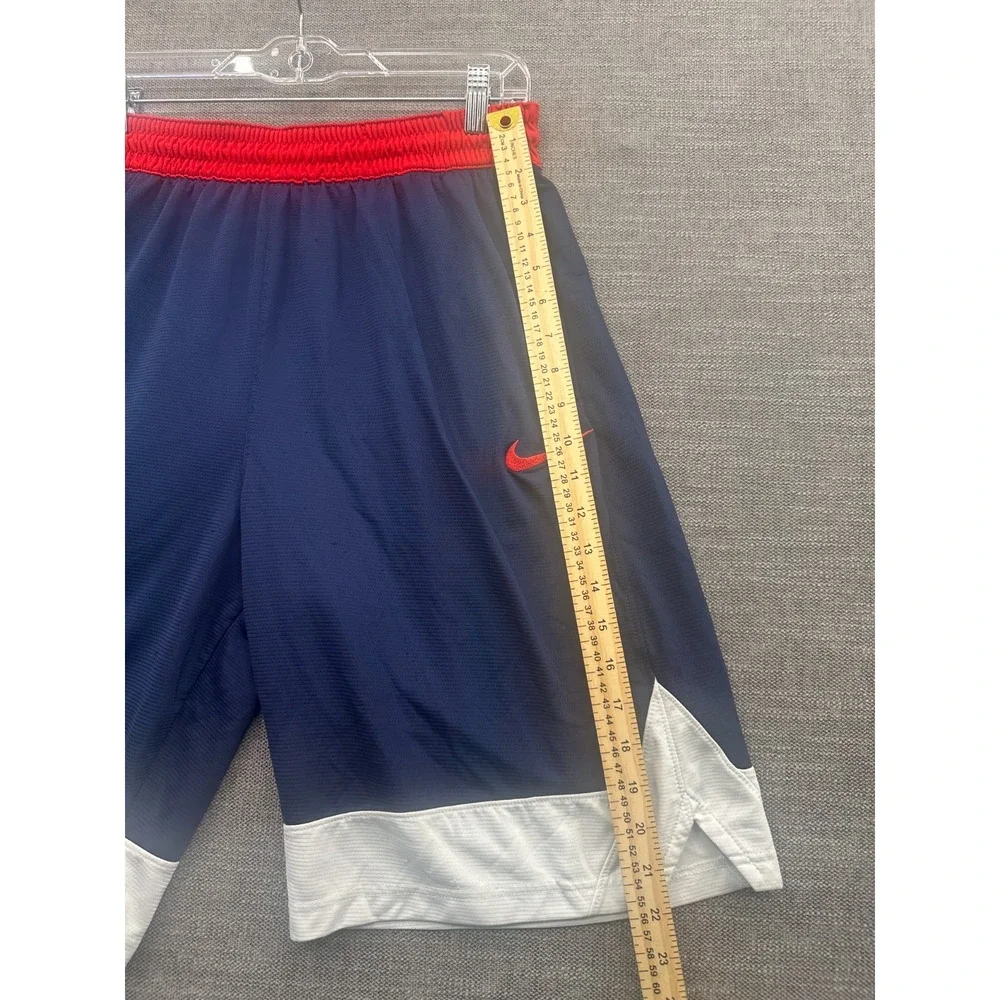 Nike Dri Fit Shorts Mens Large Blue Training Activewear Ankle Slit Swoosh Logo